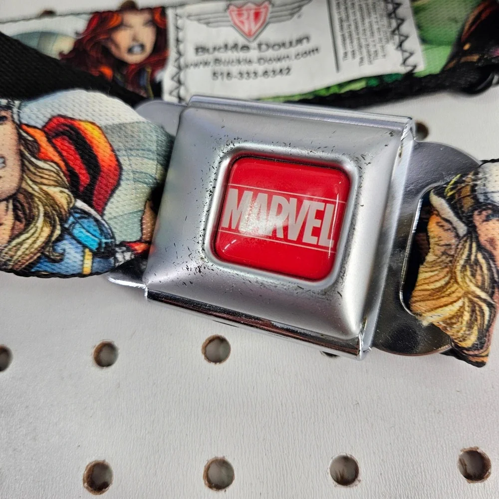 Buckle-Down Marvel Comics Avengers Seatbelt Belt Multi-Color Adjustable Unisex